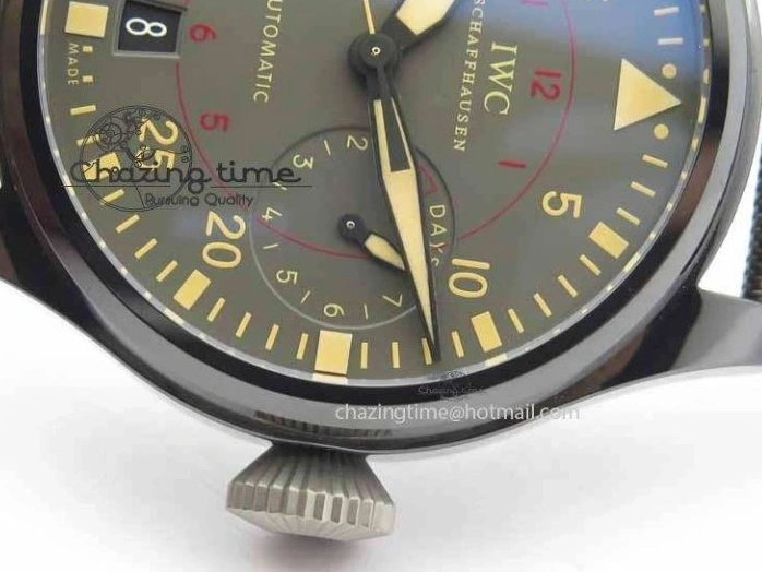 MIROTIME 0126 Big Pilot Real PR 48mm IW501902 Real Ceramic ZF 1:1 Best Edition On Green Nylon Strap A51111 V Durable 7249